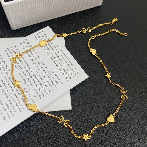 Necklace Luxury Designer Necklaces Choker Chainr Pendant Statement 18K Gold Plated Brass Copper Fashion Womens Wedding Jewelry Accessories