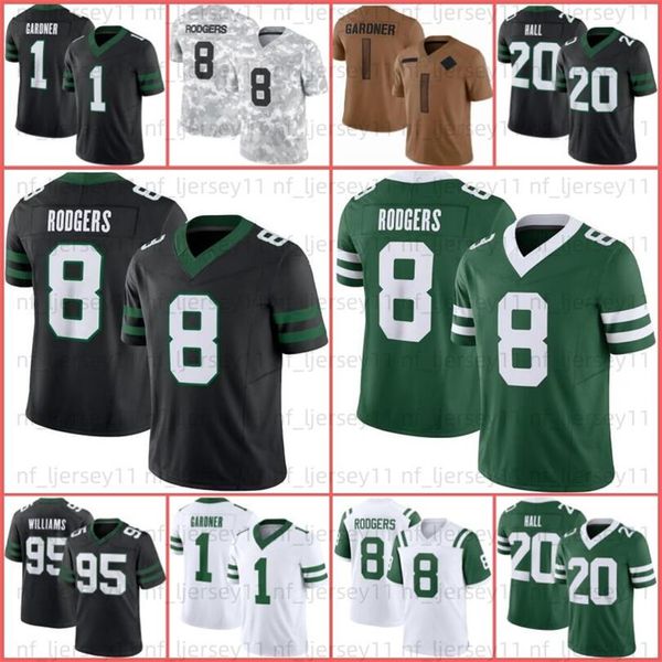 Aaron Rodgers Ahmad Sauce Gardner Football Jersey Breece Hall Garrett Wilson Quinnen Williams Quincy Joe Klecko Allen Lazard Davante Adams J