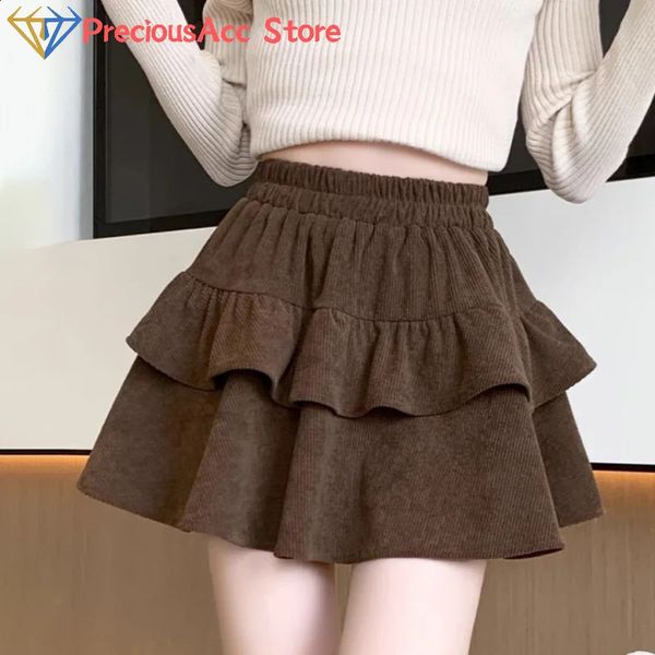 High Waisted Short Skirt Half Body Spring And Autumn Womens Cake Aline Skirts Fashionable Pleated 241228