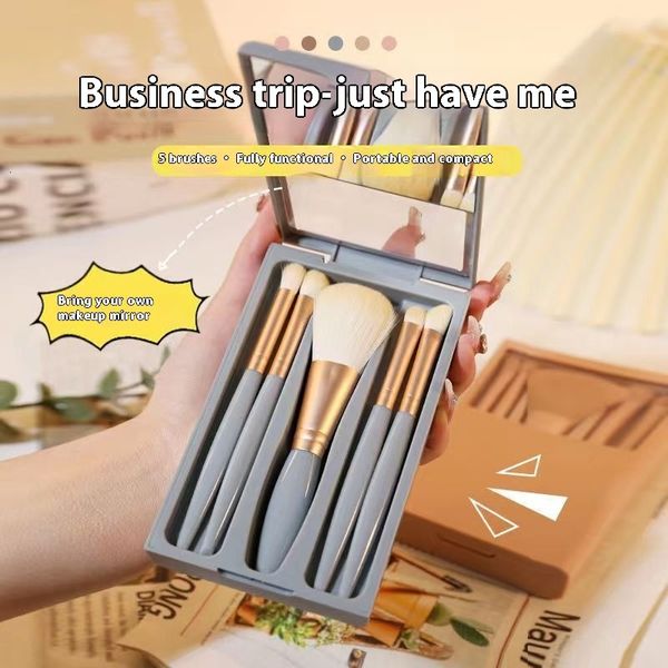 New travel portable makeup cover with mirror soft hair powder brush eye shadow Brush beauty tools