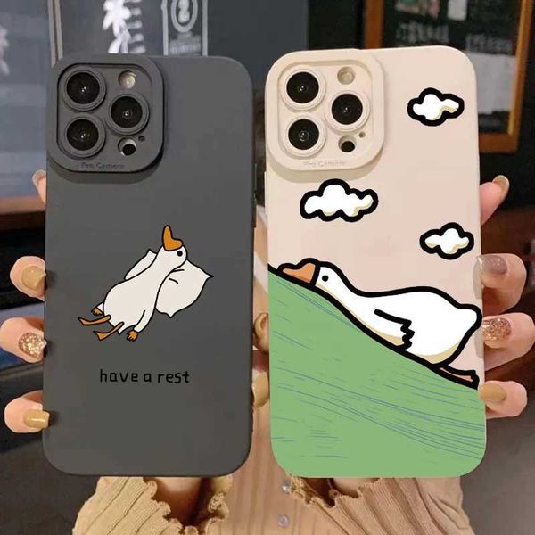Hot Sale Cute cartoon duck phone case suitable for Galaxy S23 Ultra S22 Plus S21 S20 FE Note20 A14 A54 A13 A53 A52 soft cover T241209