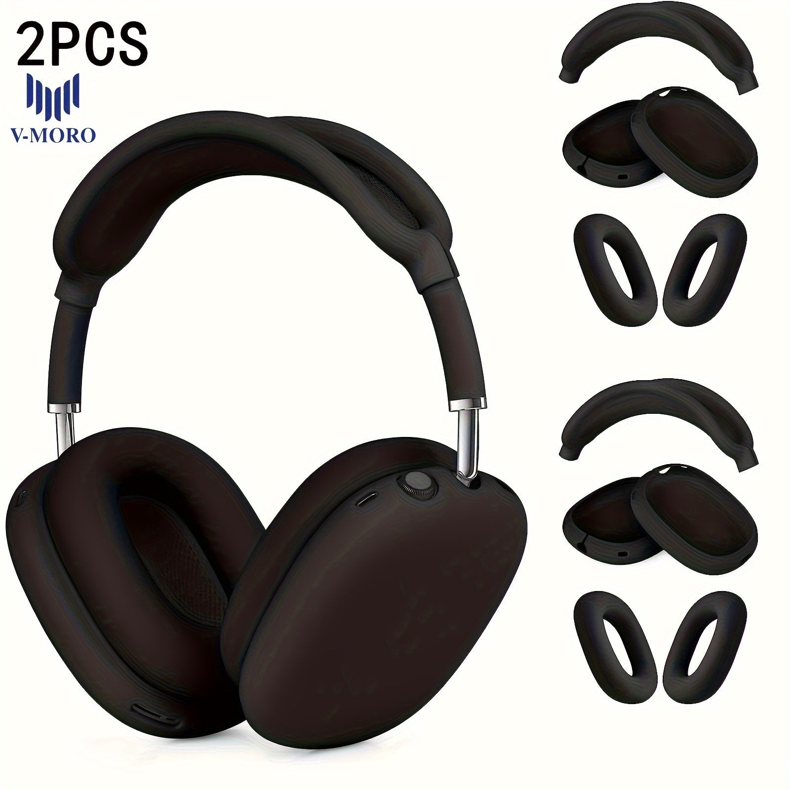 TEMU V- 2pcs Case For , Cover For Airpod Max, Accessories Cases (black-no Headphones), Storage Solution, Travel Accessory, Minimalist Cover,