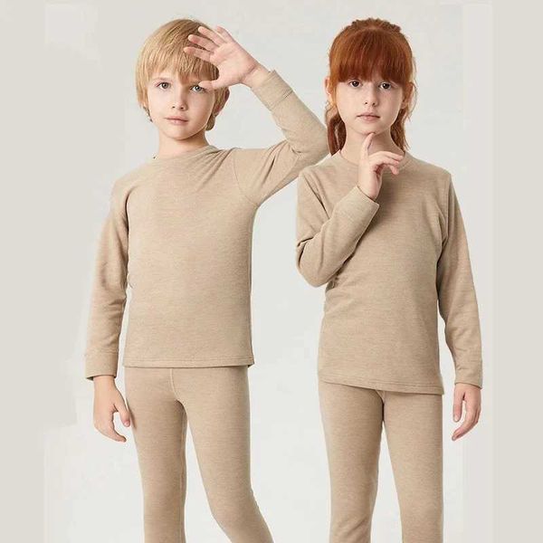 Baby boy girl sleepwear winter hot underwear childrens clothing sleepwear wool warm sleepwear set children 3 4 6 8 10 12 years W250102