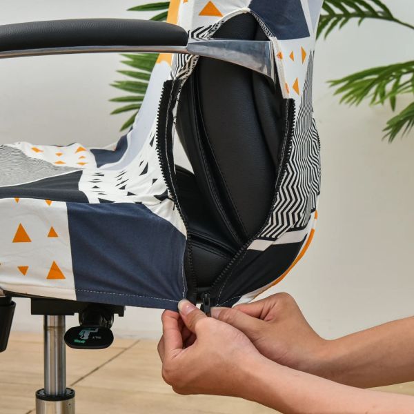 Elastic Chair Cover for Computer Floral Printed Anti-dirty Rotating Stretch Office Desk Seat Chair Slipcover for Home Armchair