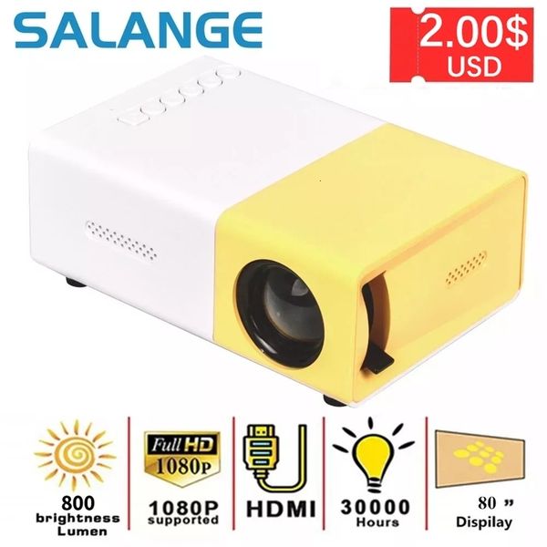 Other Electronics Salange Mini Projector YG300 Pro LED Supported 1080P Full HD Portable Beamer AudioUSB Video Projetor 231117