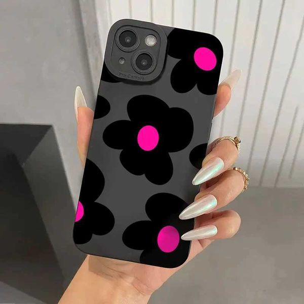 Black print phone case suitable for iPhone 14 15 Plus phone case suitable for iPhone 13 14 15 Pro Max 12 13 Mini XR XS X 7 8Plus SE2 soft co