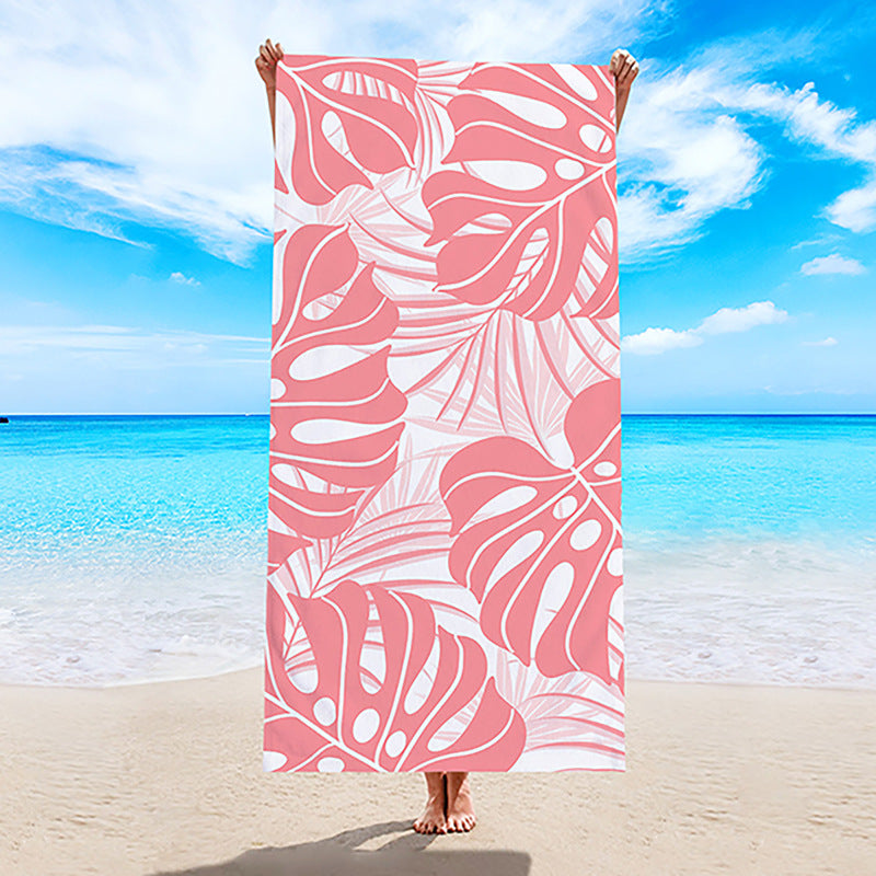 3 pieces Summer new microfiber double terry cloth beach towel, printed beach towel swimming sunscreen shawl wholesale