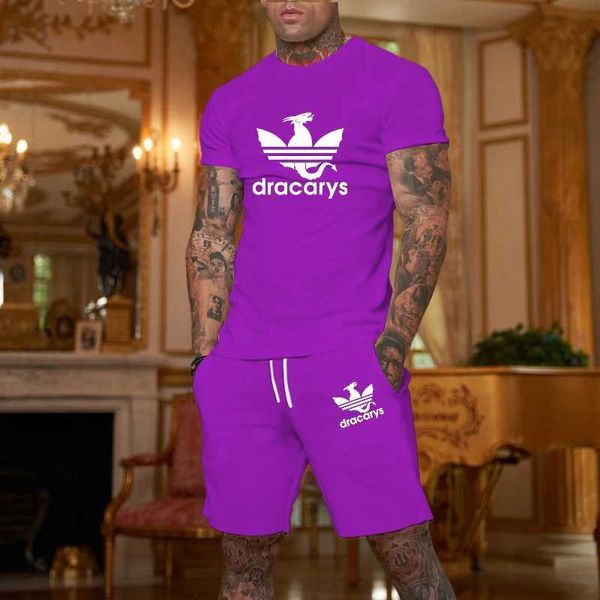 Men&#039;s Tracksuits Summer Mens Sets 2024 Fashion Tracksuit Men Short Slve T Shirts+Sport Shorts Suit Men Casual Men Clothing Mens Joggers