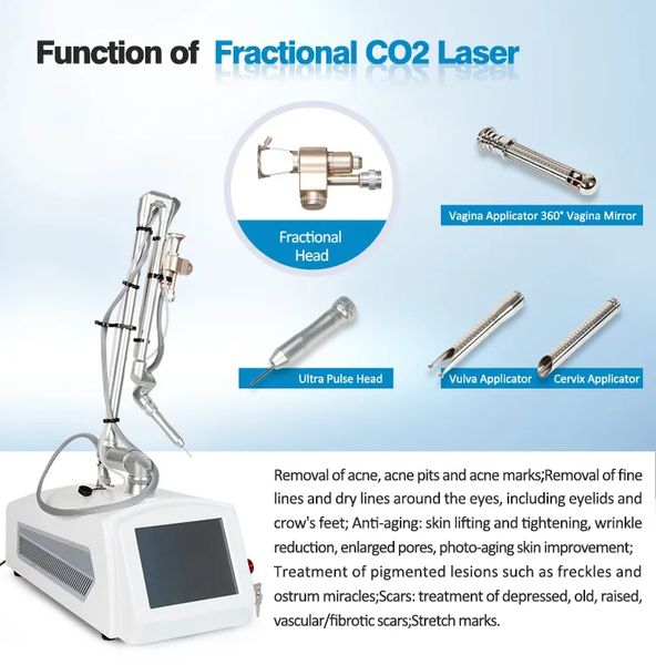 Professional Fractional CO2 Laser Machine Scar Stretch Marks Removal Wrinkle Treatment RF Metal Tube Skin Resurfacing Equipment CE approved