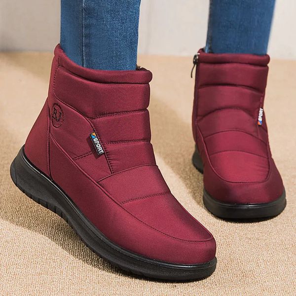 Womens Waterproof Snow Boots Winter Shoes Womens Zipper Ankle Boots Winter Botas Women Keep Warm Botines Women 240615