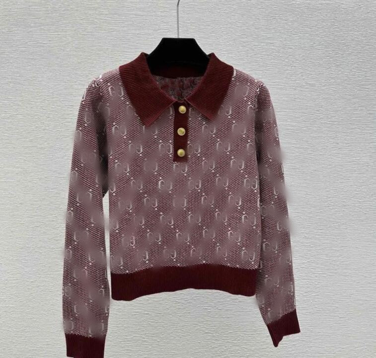 luxury sweaters womens long sleeve polo collar pullover knitwear designer sweater women clothing autumn jumper