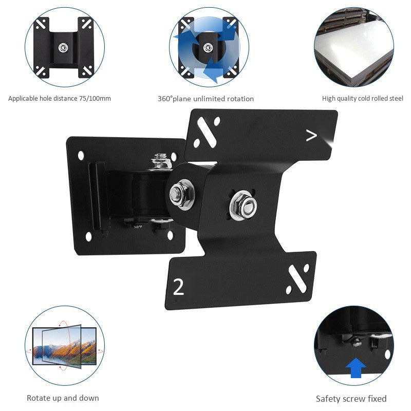 Universal Wall Mount Stand For 14-27Inch LCD LED Screen Height Adjustable Monitor Retractable Wall For VESA TV-F03