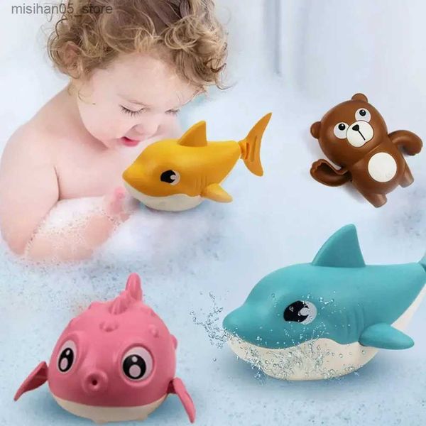 Sand Play Water Fun Baby shower toy animal cute cartoon shark crocodile classic baby water toy baby swimming chain clock work childrens beac
