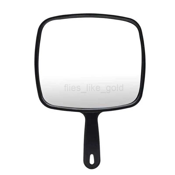 Hairdressing large mirror comfortable black handheld coated mirror beauty makeup hair salon home beauty glasses W240813