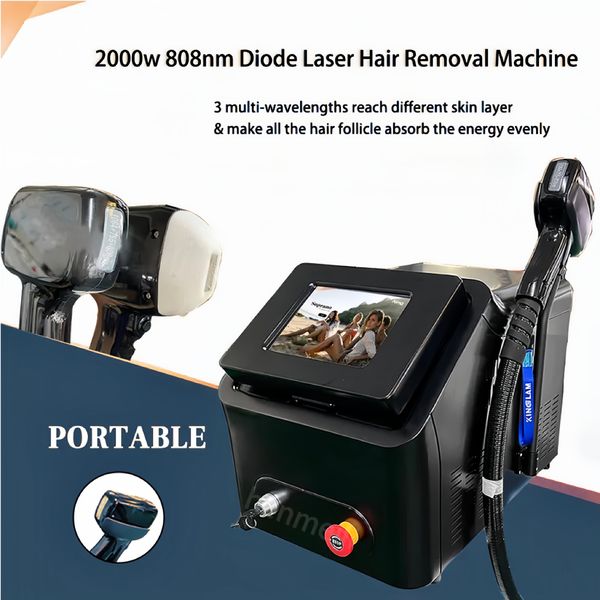 Wholesale price epilation 3 wavelength 755 808 1064nm diode laser portable hair removal machine painless depilator machine