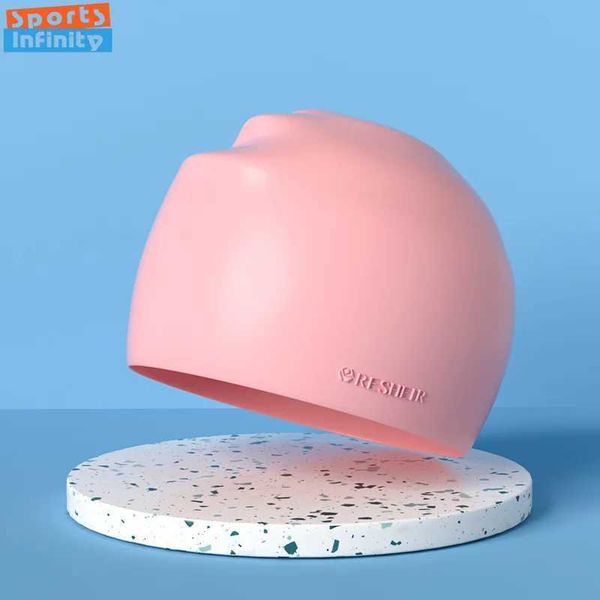 Solid color silicone mens swimming cap waterproof large swimming cap professional womens swimming cap accessories CL241009