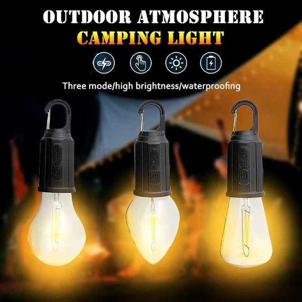 USB Camping Light 3 Lighting mode Rechargeable Lantern Waterproof High Bright Tent Light with Hook Outdoor Night Emergency LightCL240724