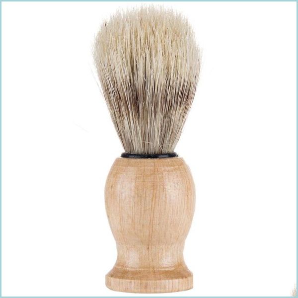 Shaver Nylon Solid Beard Brush Wood Color Bristles Shave Tool Men Male Shaving Brushes Shower Room Accessories Travel Gift 5Wm N2 Dr Dh9Vg