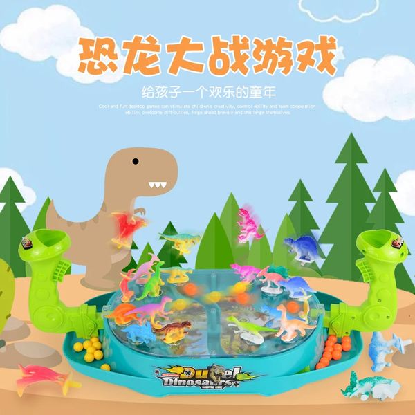 Other Toys Children Catapult Marble Toy Dinosaur Battle Board Play Parent-child Double Game Machine Educational 2-player Battle Table Games