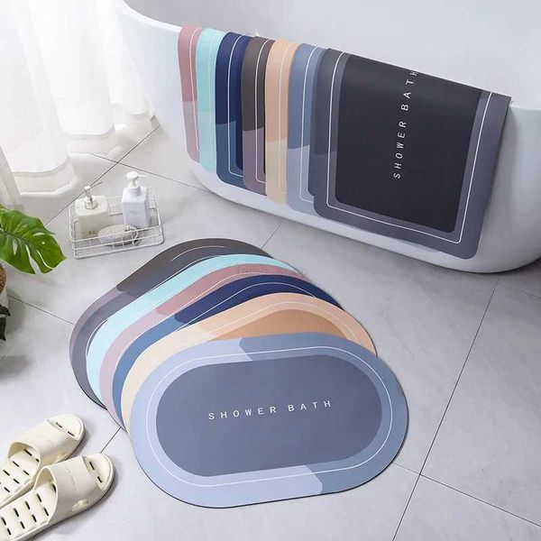 Super Absorbent Bath Mat Instant Drying Mat Bathroom Rug Non-slip Entrance Doormat Nappa Skin Floor Mat Toilet Carpet Home DecorXJ240807