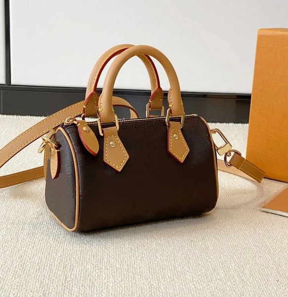 Bags Top Designer Mini Nano 16cm Shoulder Bag Women Leather Denim Crossbody Luxury Brand Embossed Tote Purse Brown Flower Handbag4