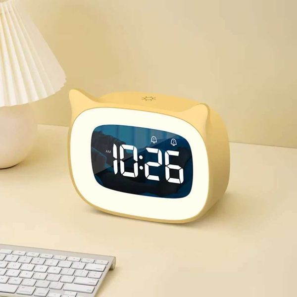 Charging SIC digital alarm clock night light nap always online display desktop clock 12-24-hour dual alarm clock Y250111