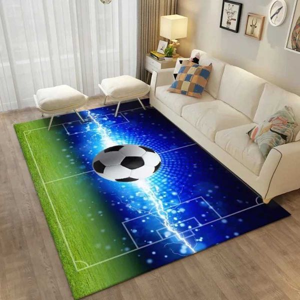 Carpets 3D Football Field Large Carpet for Bedroom Living Room Home Decoration Rug Entrance Door Mat Boys Kids Room Rug Soft Floor Mat R2407