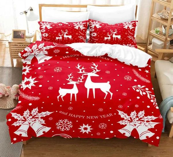 Christmas Quilt Cover Bedding Set Duvet Comforter Case Twin Queen King Double Full Single 3PCS Bedroom Decor Women GiftC250111