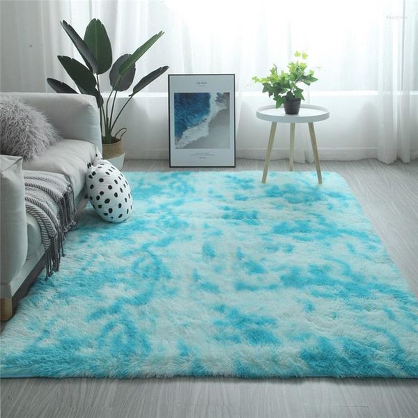 Nordic Carpets Tie-dye Carpet Living Room Coffee Table Bedroom Bedside Mat Thickness 4 Cm Floor Rug Washable Easy Care