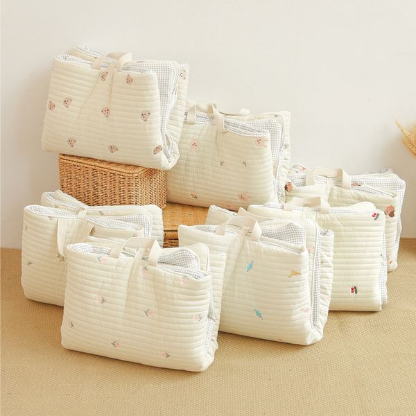 Bedding Sets Baby Mattress Bear Olive Tulip Embroidery Infant Toddler Nap Cushion Cotton born Pad Play Floor 65x115cm 230404