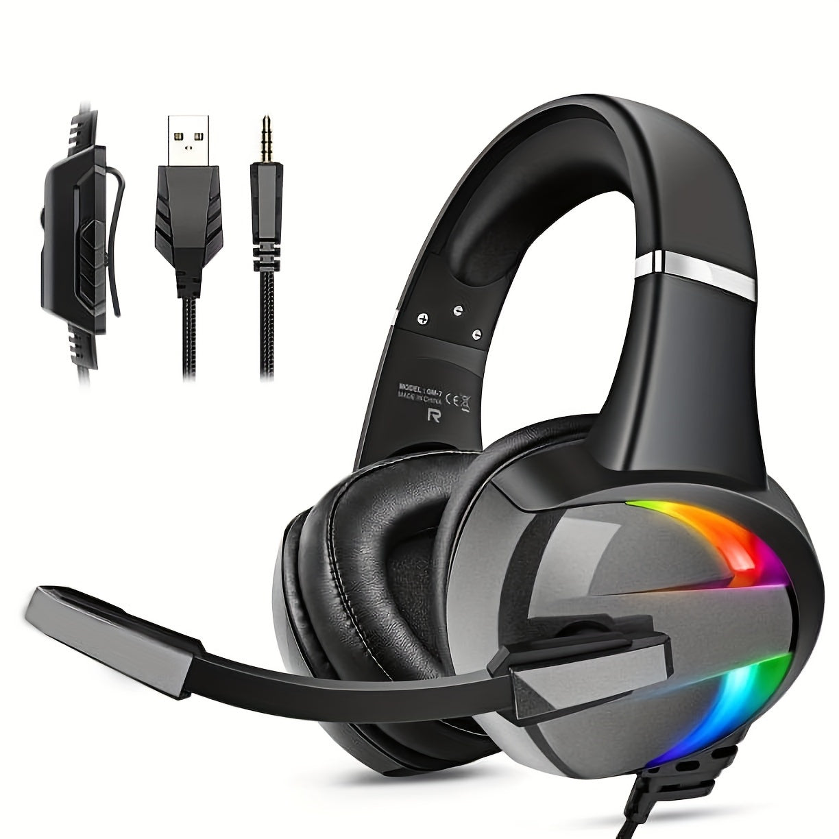 TEMU Yy-65 Gm-7 Gaming Headset In Black And Gray, Gaming Handheld