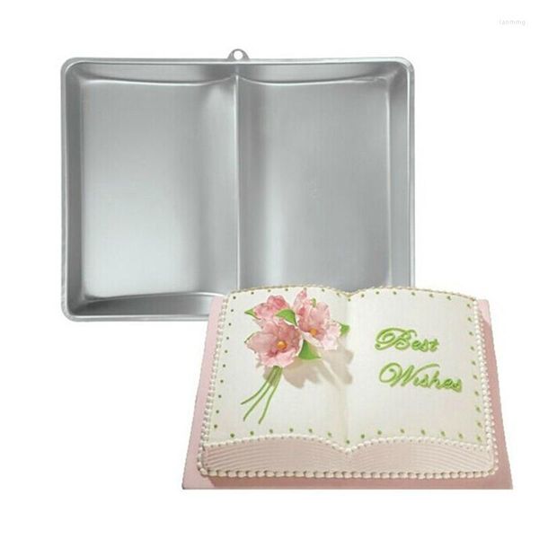 Baking Moulds 3D Open Book Birthday Cake Pan Metal Mold Decorating Aluminum Alloy Bakeware DIY Cooking Tools