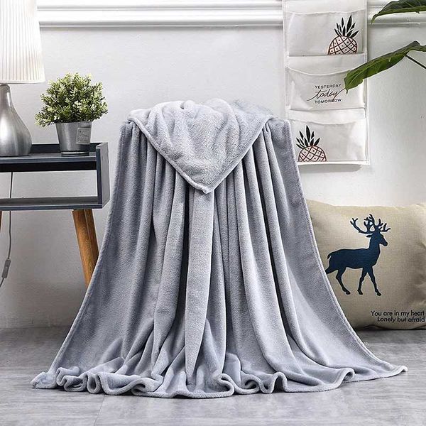 Wear flat wool blanket with buttons polyester for winter warmth throw on sofa bed travel thick bedroom gray throw blanket Y241022