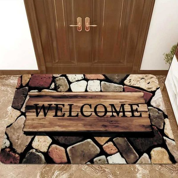 1 piece of modern stone carpet splicing welcome door anti slip floor mat used for kitchen living room entrance balcony home decorationX24080