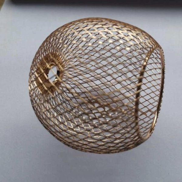 Iron Wire Lampshade Vintage Style Metal Cage Decorative Chandelier Lampshade for Living Room Coffee Shop Kitchen Y240826