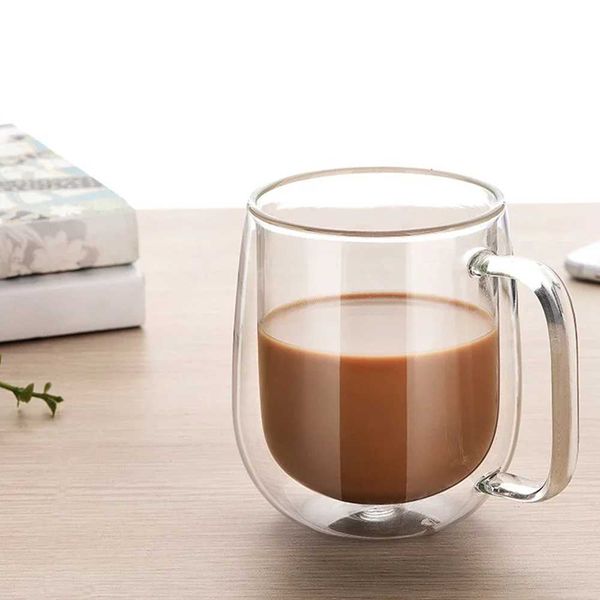 1Pc Water Bottle Coffee Cup Heat-resistant Double Wall Cup Beer Handmade Beer g Tea Whiskey Cups New DrinkwareT250116