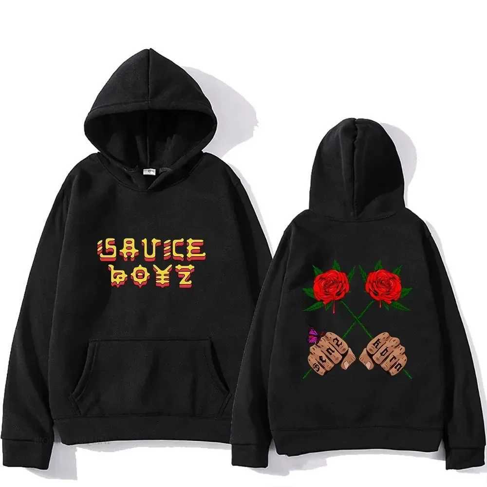 Autumn-Winter Hoodie Sportswear Eladio Carrion Sauce Boyz Monarca Hip Hop Sportswear Mens Hoodie Winter Clothing W240921