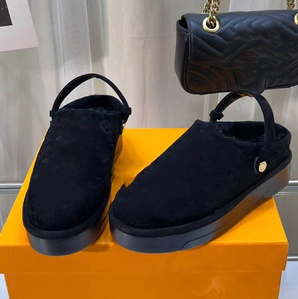 2025 Women Slide Fluffy Plush Flat Warm Casual Shoes Winter Fashion