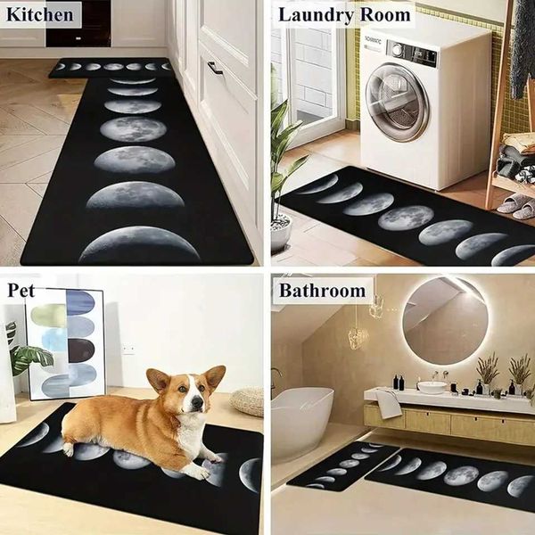 1PC the Moon and sunny and sunny living room door carpet mat absorbent anti-slip kitchen bathroom floor mat can washC250102