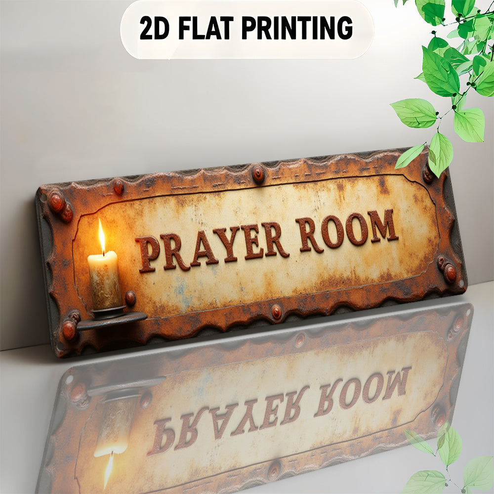 TEMU 2d Flat, Vintage Room Sign - Large 3.94x15.75 Inch (10x40cm) Rustic Metal Wall Decor With Aged Brown Letters - Heavy-duty Hanging Decoration For