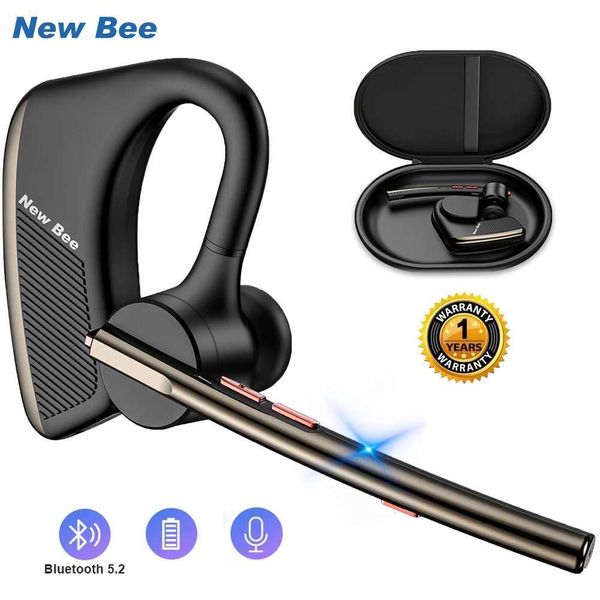 New Bee M50 Wireless Bluetooth Headset 5.2 Earphones Headphone with Dual Mic Hands-free Earbuds CVC8.0 Noise Cancelling EarpieceCL240801