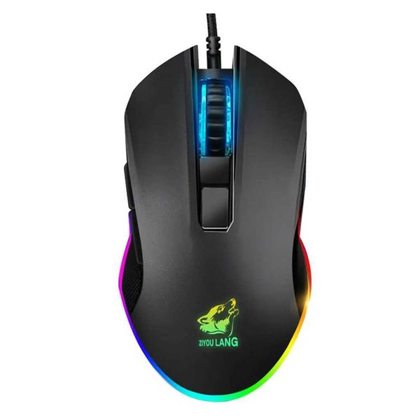 Gaming Mouse Wired USB Optical Computer Mice with RGB Backlit 3 Adjustable DPI Ergonomic Gamer Laptop PC Mouse with 6 ButtonsLX241024