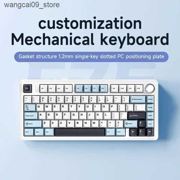 Keyboards AULA F75 2.4G Wireless-Bluetooth-Wired Gaming Mechanical Keyboard RGB Customized 75% Layout OEM Profile Gasket Structure J241218