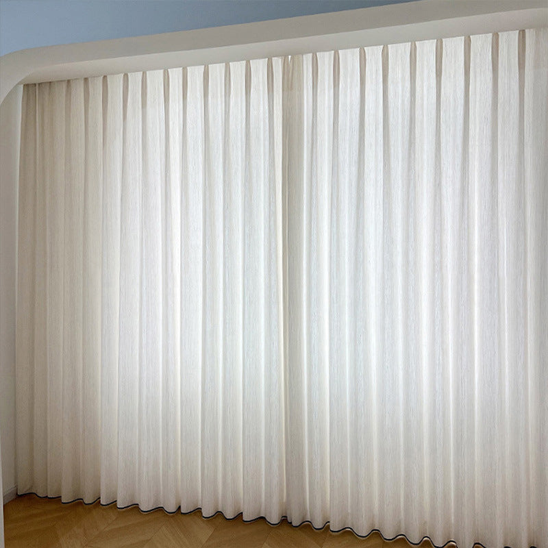 A760 Wabi-sabi style linen gauze curtain light-transmitting but not transparent bedroom living room bay window balcony Japanese style log style crea