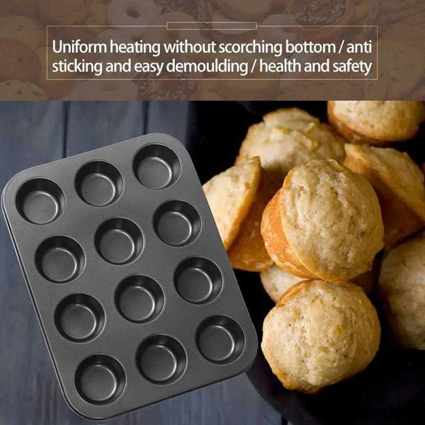 12 Cups Square Cupcake Pan Muffin Tray Cupcake Mold Muffin Pan Carbon Steel Baking Pan Non Stick Bakeware 657C241030