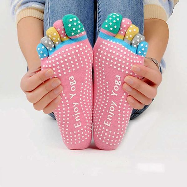 Colorful Women Yoga Socks Non-Slip Ladies Dance Socks Cotton Healthy Sports Five-toed SocksXJ241125