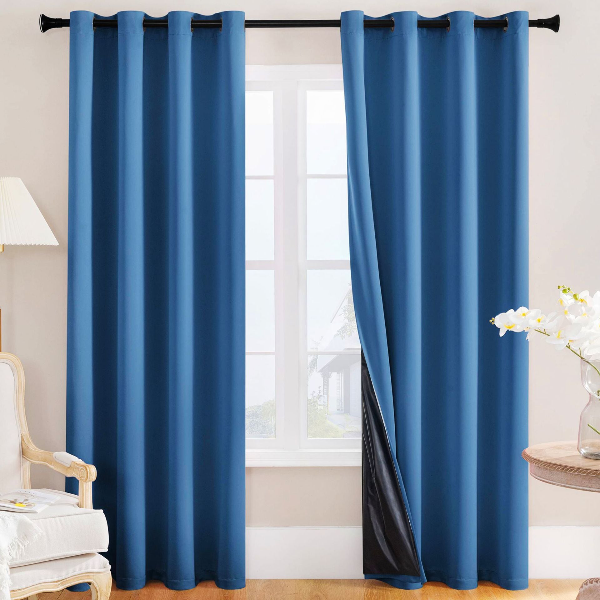 YL-35555 coated foreign trade curtains full light-proof waterproof solid color heat insulation curtain finished product