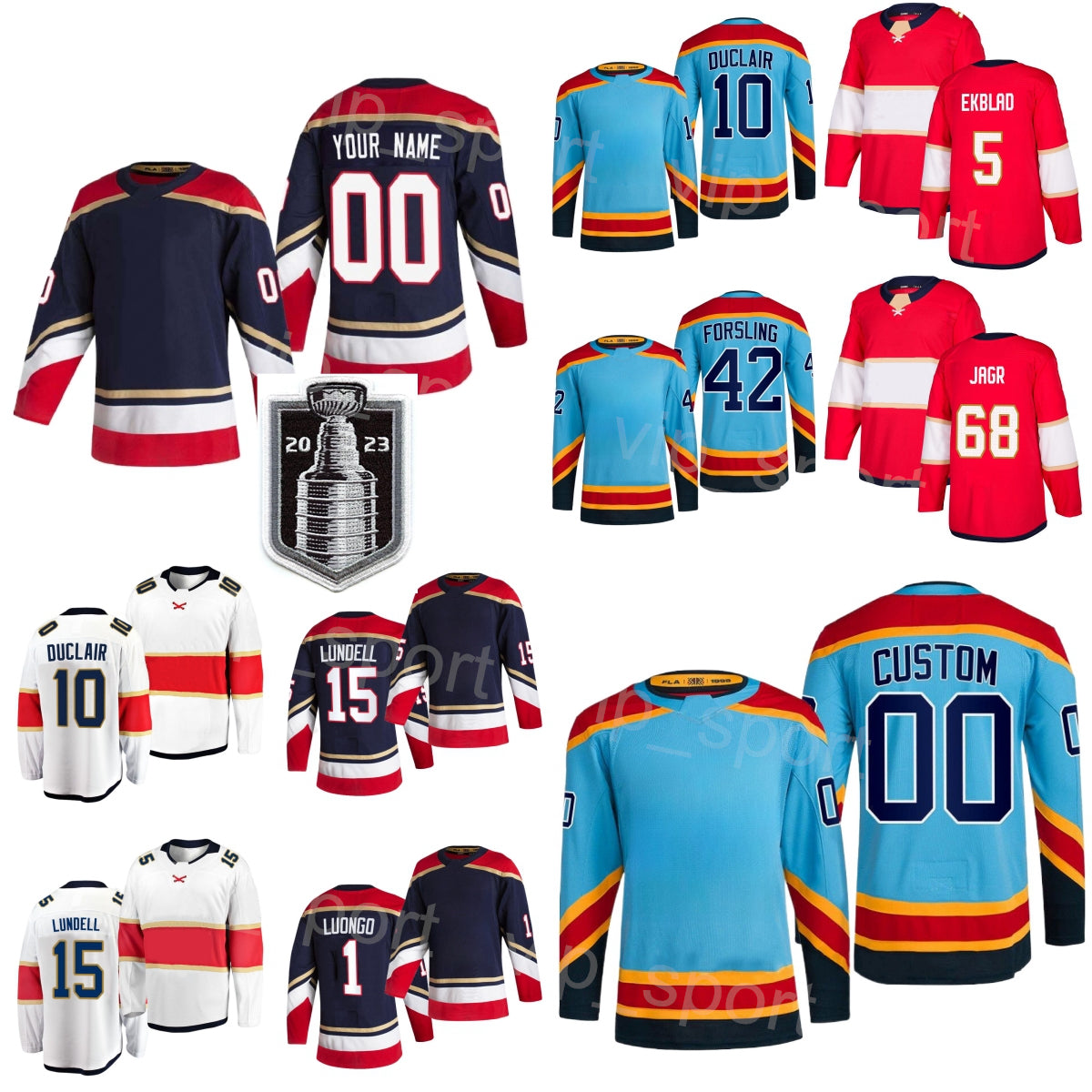 Hockey 2023 Stanley Cup Finals 21 Nick Cousins Jerseys 27 Eetu Luostarinen 10 Anthony Duclair 5 Aaron Ekblad 42 Gustav Forsling Anton Lundell Robert