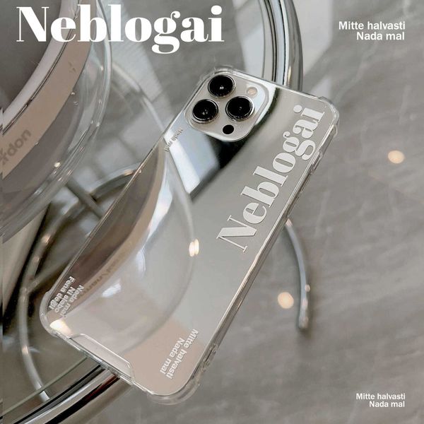 ddmygifts Suitable for iPhone 15 Promax phone case Apple 13 minimalist English mirror 12 high-end feel 11 trendy 14 A