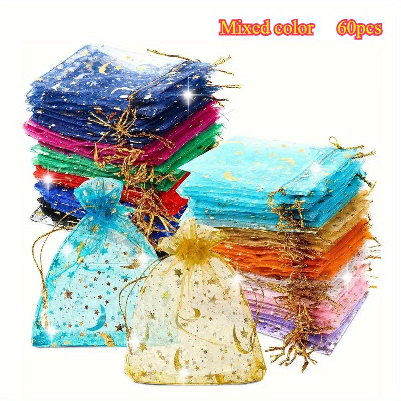 TEMU [30-60pcs Assorted Moon ] Storage Bags: 30-60pcs, Jewelry Storage, Gift Wrapping, Christmas Gifts, Weddings, Celebrations, Etc. - 9cm-3.5inch X